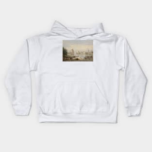 The Harbor of La Rochelle by Jean-Baptiste-Camille Corot Kids Hoodie